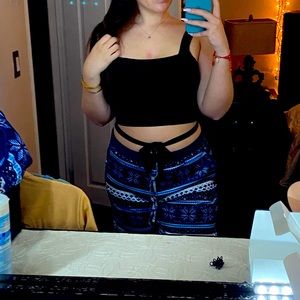 Black tank with wrap around tie